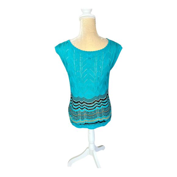M Missoni Blue Turquoise Knit Top US Size 6 - Picture 5 of 9